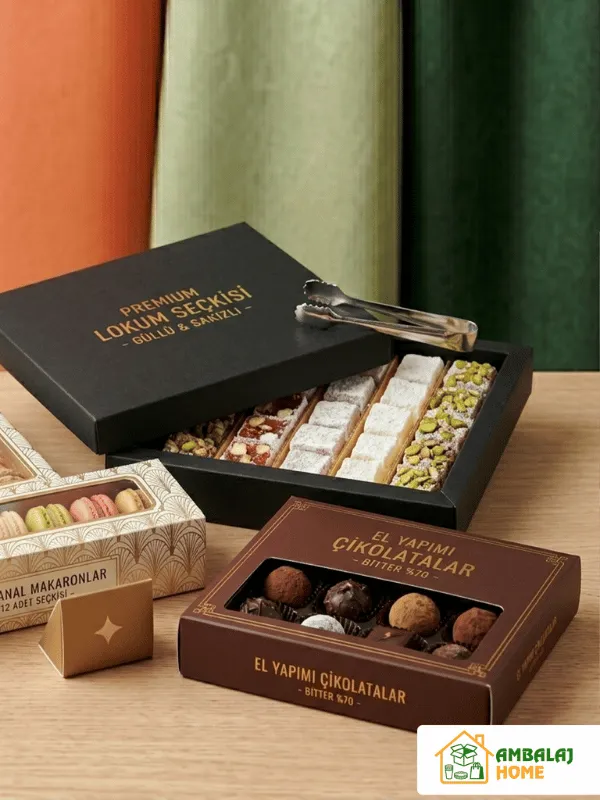 Makaron, Çikolata ve Lokum Kutuları